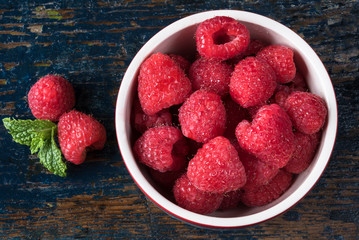 Fresh Raspberries in a Bowl
