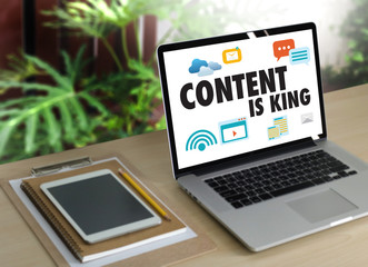 CONTENT IS KING seo search engine optimization and content marketing concept