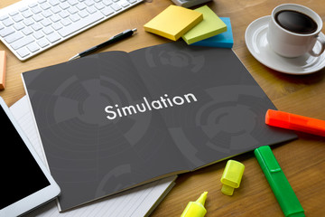 Simulation man work Web Design  Business Concept