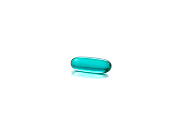  medications capsule on White Background.