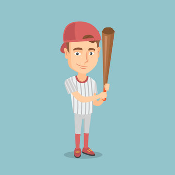 Baseball player with a bat vector illustration