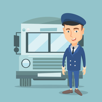 School bus driver vector illustration.