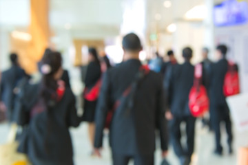 blur People Walking in the corridor of business center