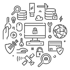 Line design concept for internet security