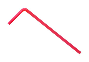 Red straw on white background