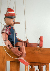 Traditional puppets made of wood.