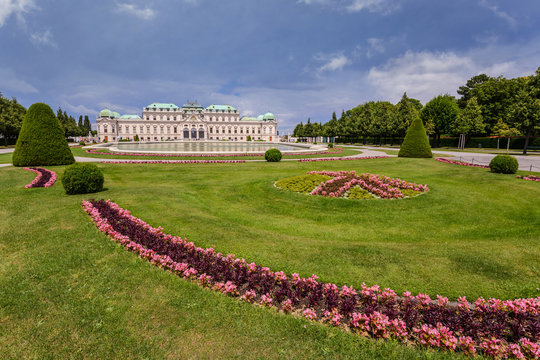 Belvedere Palace and flower garden, Vienna, Austria