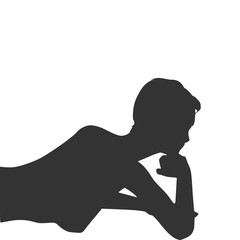 Vector illustration of a woman lying on the floor isolated over a grey background. Relaxing pose ready for massage. Spa salon branding