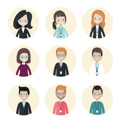 Cartoon business people avatars