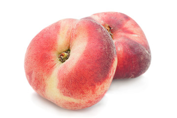 Figs peach fruit on white