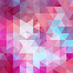 Fototapeta premium Triangle vector background. Can be used in cover design, book design, website background. Vector illustration. Pink, purple colors.