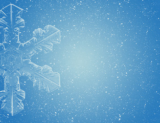 Snowflake on blue