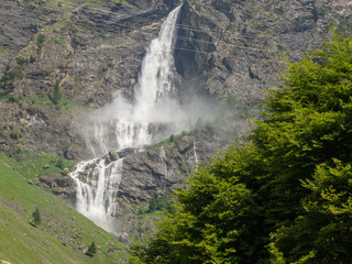 Valbondione, Bergamo, Italy. The Serio falls. The tallest waterfall in Italy.