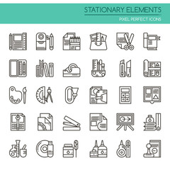 Stationary Elements , Thin Line and Pixel Perfect Icons.