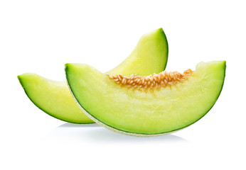 Slices of melon isolated on white background. © akepong srichaichana