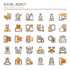 Social Addict , Thin Line and Pixel Perfect Icons