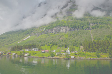 Fototapeta na wymiar Navigating Sognefjord