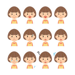 女性　表情　セット