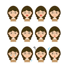 女性　表情　セット