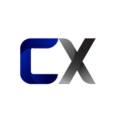 Modern Simple Initial Logo Vector Blue Grey CX