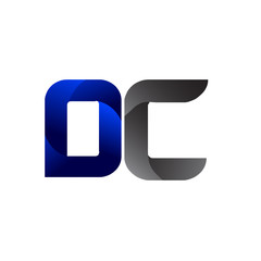 Modern Simple Initial Logo Vector Blue Grey DC