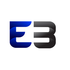 Modern Simple Initial Logo Vector Blue Grey EB