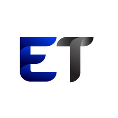 Modern Simple Initial Logo Vector Blue Grey ET