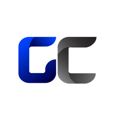 Modern Simple Initial Logo Vector Blue Grey GC