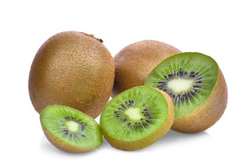 kiwi fruit isolated on white background.