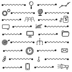 Simple seo icons set, basic seo elements texture and pattern seamless.