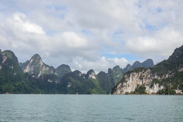 lake mountain view Ratchaprapa dam thailand,suratthani,travel destination