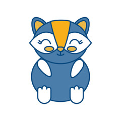 kawaii raccoon animal icon over white background vector illustration