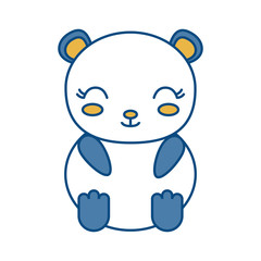 kawaii bear animal icon over white background vector illustration
