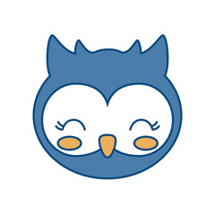 kawaii owl animal icon over white background vector illustration