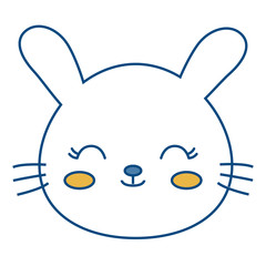 kawaii rabbit animal icon over white background vector illustration