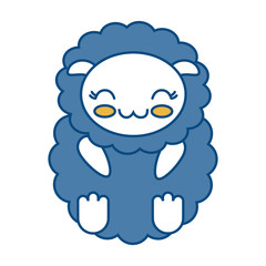 kawaii sheep animal icon over white background vector illustration