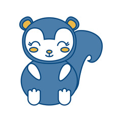 kawaii squirrel animal icon over white background vector illustration