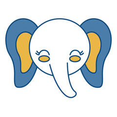 kawaii elephant animal icon over white background vector illustration