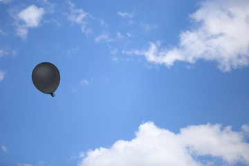 black balloon on sky