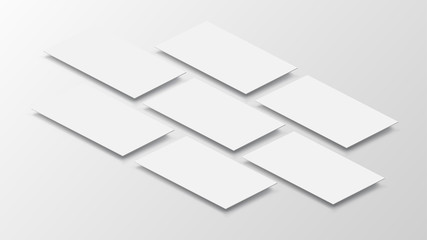 3D Mockup mobile app interface. Blank app screen. Horizontal 9:16 aspect ratio in white color tone created by vector easy to use for user interface and user experience design.