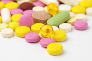 Heap of colorful pills