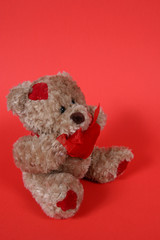 Valetines Teddy Bear on Red