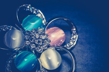 Blue Flower Shaped Brooch Filtered