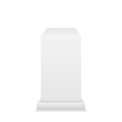 White Pedestal with light source isolated on white background, vector illustration.