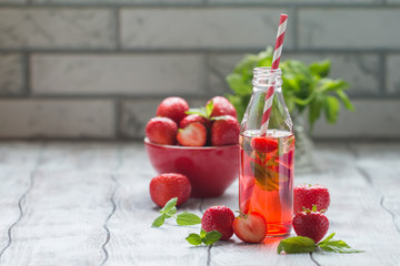 Refreshing summer drink with Strawberry 
