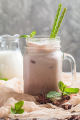 Iced coffee with milk 