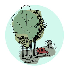 Vector Streets Of Paris. Hand Drawn Illustration. Sketches.