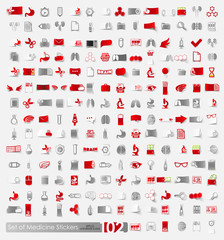 Fototapeta premium Set of medicine stickers