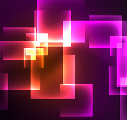Dark background design with squares and shiny glowing effects