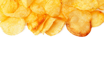 Potato chips isolated on white